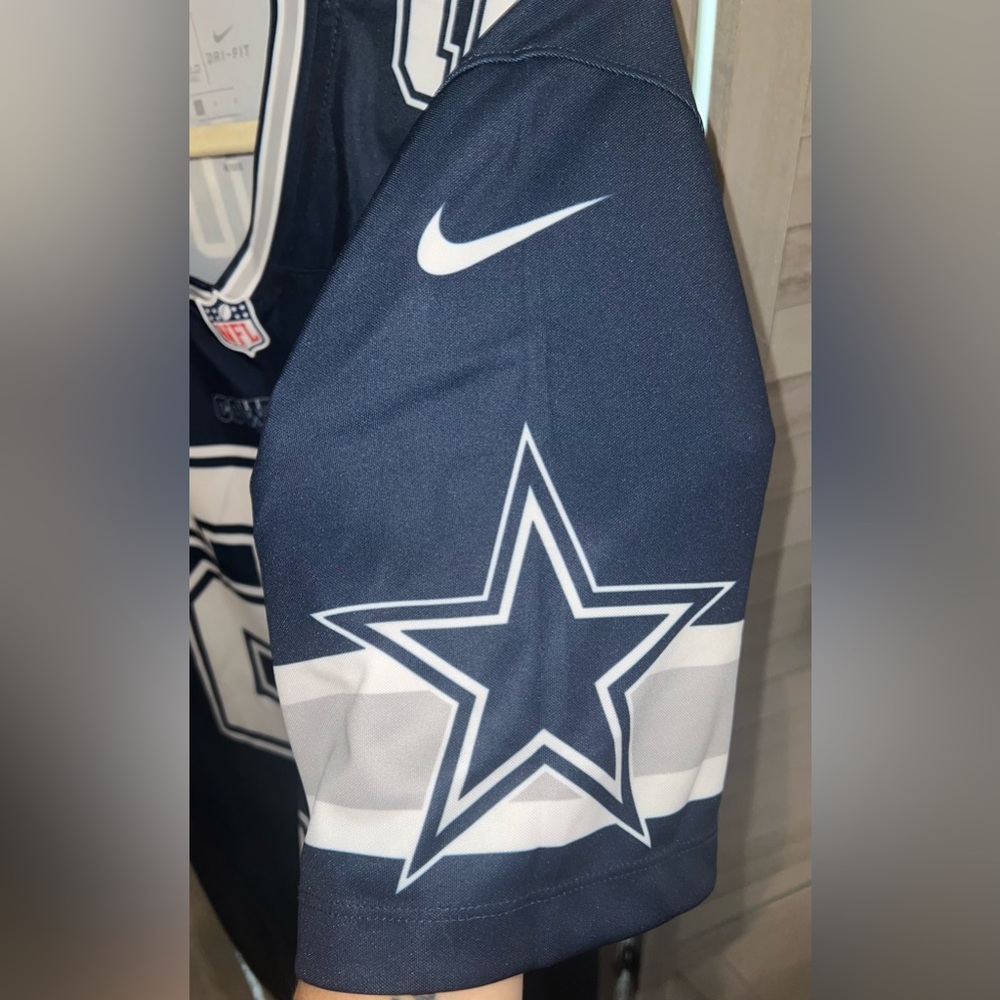 🏈 NFL Nike Dri-Fit Ezekiel Elliott #22 Dallas Cowboys Blue and White Men’s Sz L - Picture 3 of 4